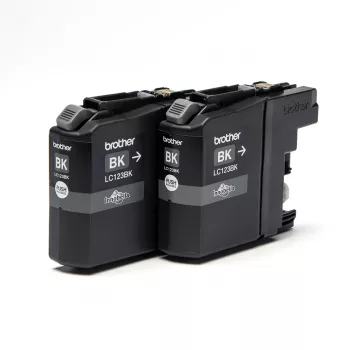 Brother LC123BK 2-pak, Czarny, Tusz pigmentowy, 1 szt., 600 stron, 600 stron, Zestaw wielopak