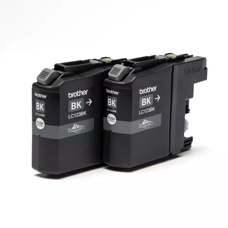 Brother LC123BK 2-pak, Czarny, Tusz pigmentowy, 1 szt., 600 stron, 600 stron, Zestaw wielopak