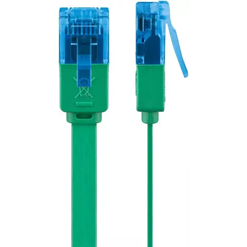 Płaski kabel krosowy Goobay CAT 6A U/UTP Zielony 0,5 m