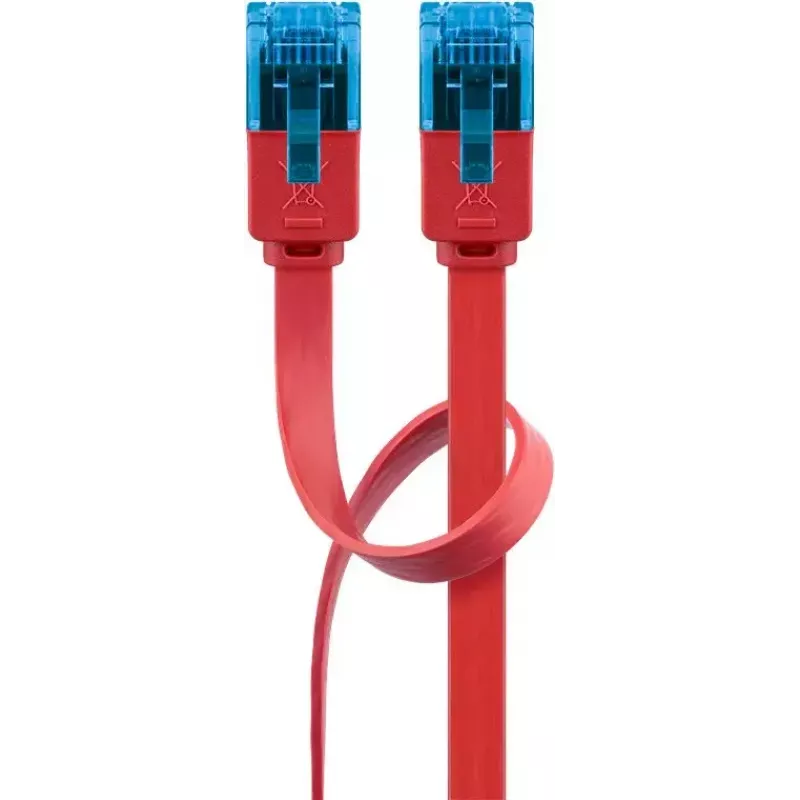 Płaski kabel krosowy Goobay CAT 6A U/UTP czerwony 0.5 m