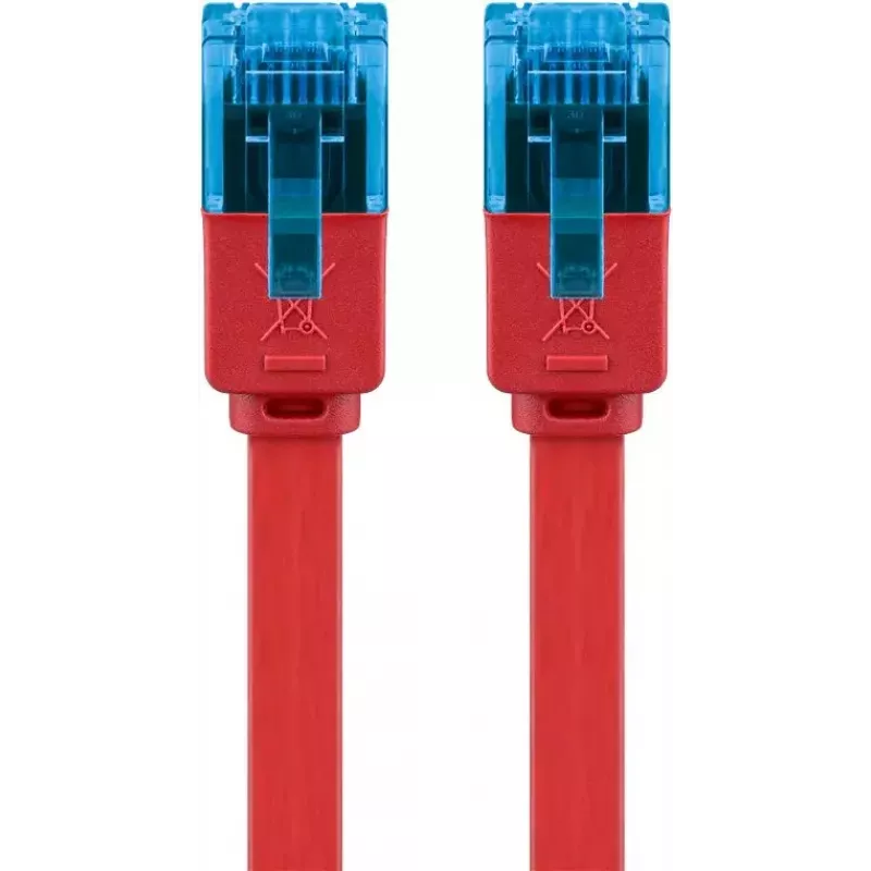 Płaski kabel krosowy Goobay CAT 6A U/UTP czerwony 0.5 m