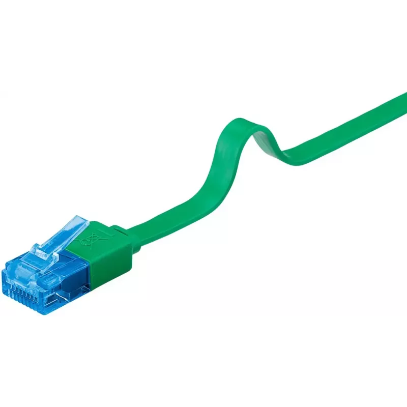 Płaski kabel krosowy Goobay CAT 6A U/UTP 1m zielony RJ-45