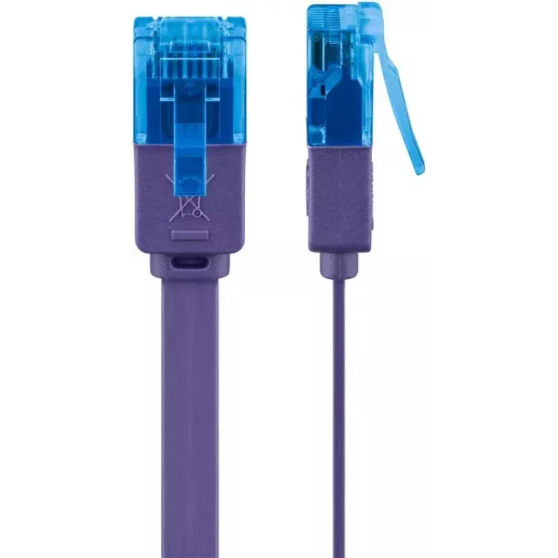 Płaski kabel krosowy Goobay CAT 6A U/UTP Fioletowy 1m