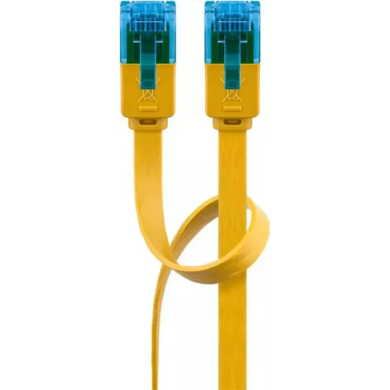 Płaski kabel krosowy Goobay CAT 6A U/UTP żółty 2 m