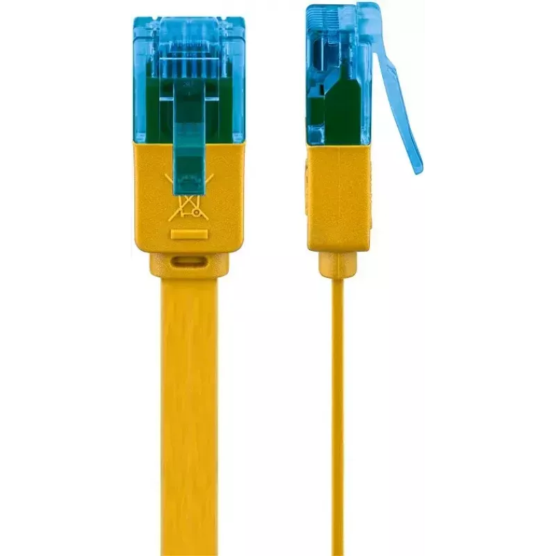 Płaski kabel krosowy Goobay CAT 6A U/UTP żółty 2 m