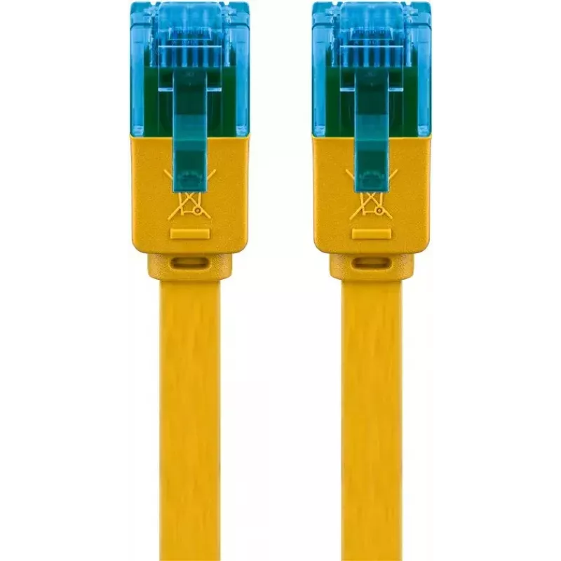 Płaski kabel krosowy Goobay CAT 6A U/UTP żółty 2 m