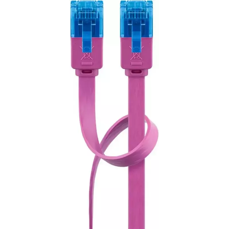 Płaski patchcord Goobay CAT 6A U/UTP magenta 2m