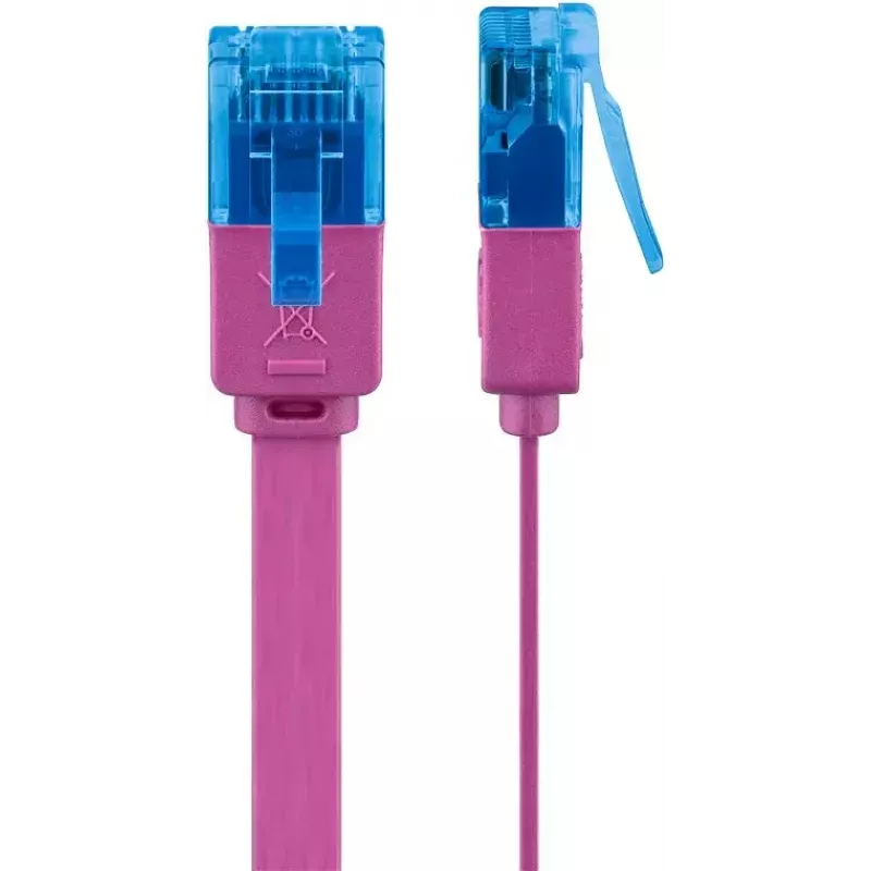 Płaski patchcord Goobay CAT 6A U/UTP magenta 2m