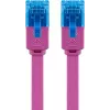Płaski patchcord Goobay CAT 6A U/UTP magenta 2m