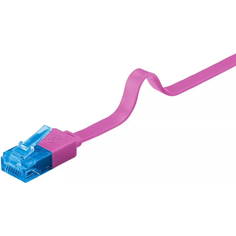Płaski patchcord Goobay CAT 6A U/UTP magenta 2m