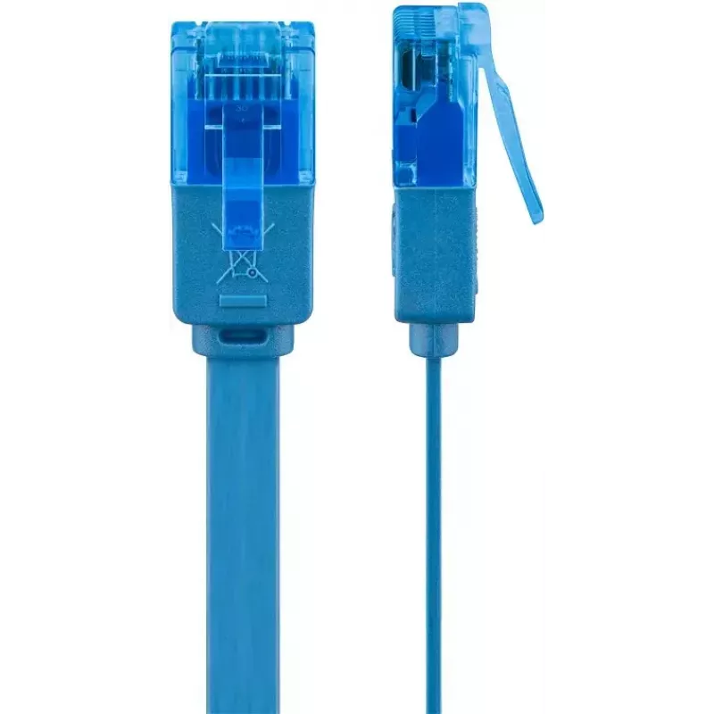 Płaski kabel krosowy Goobay CAT 6A U/UTP niebieski 3m