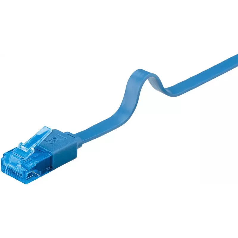 Płaski kabel krosowy Goobay CAT 6A U/UTP niebieski 3m