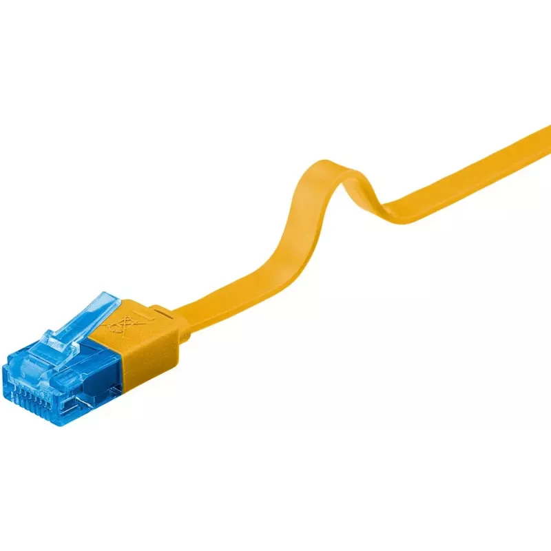 Goobay CAT 6A U/UTP płaski kabel krosowy żółty 3m