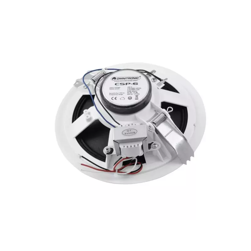 Głośnik szerokopasmowy Omnitronic 80710250 Biały Przewodowy 6 W