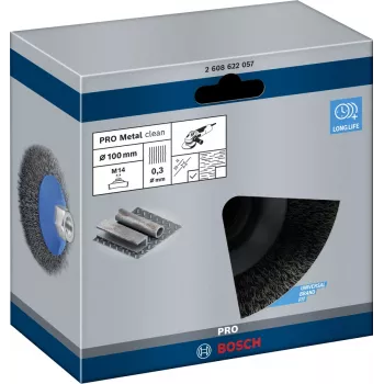 Szczotka do polerowania wstępnego Bosch Clean for Metal Tapered Brushes Crimped Wire