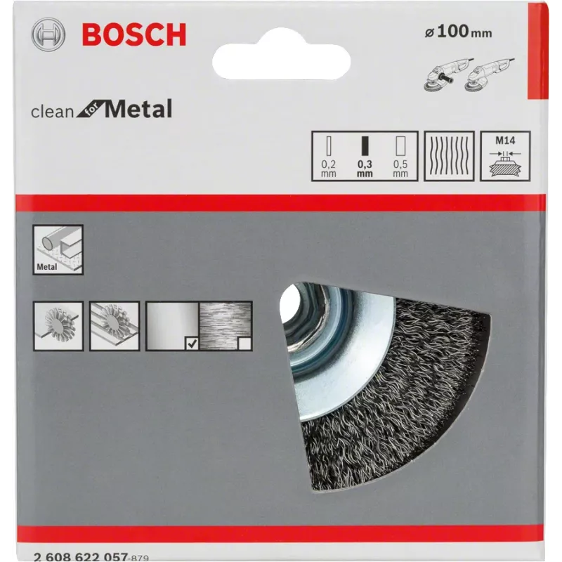 Szczotka do polerowania wstępnego Bosch Clean for Metal Tapered Brushes Crimped Wire