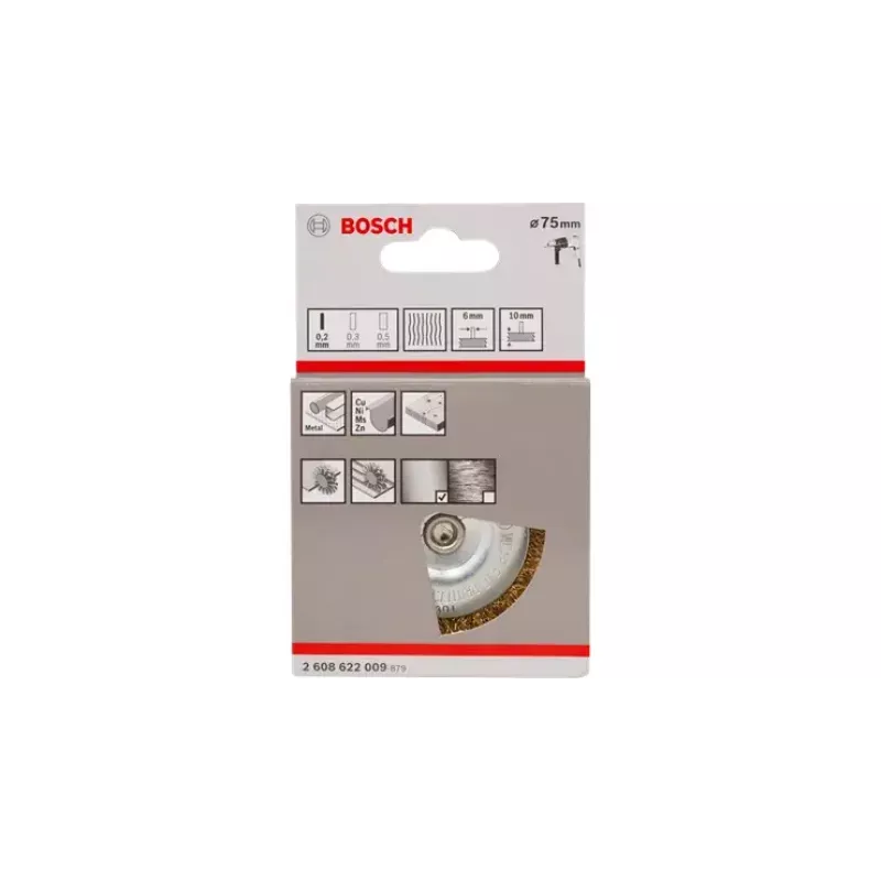 Szczotki druciane Bosch 2608622009 Karbowane druty mosiężne 7,5 cm