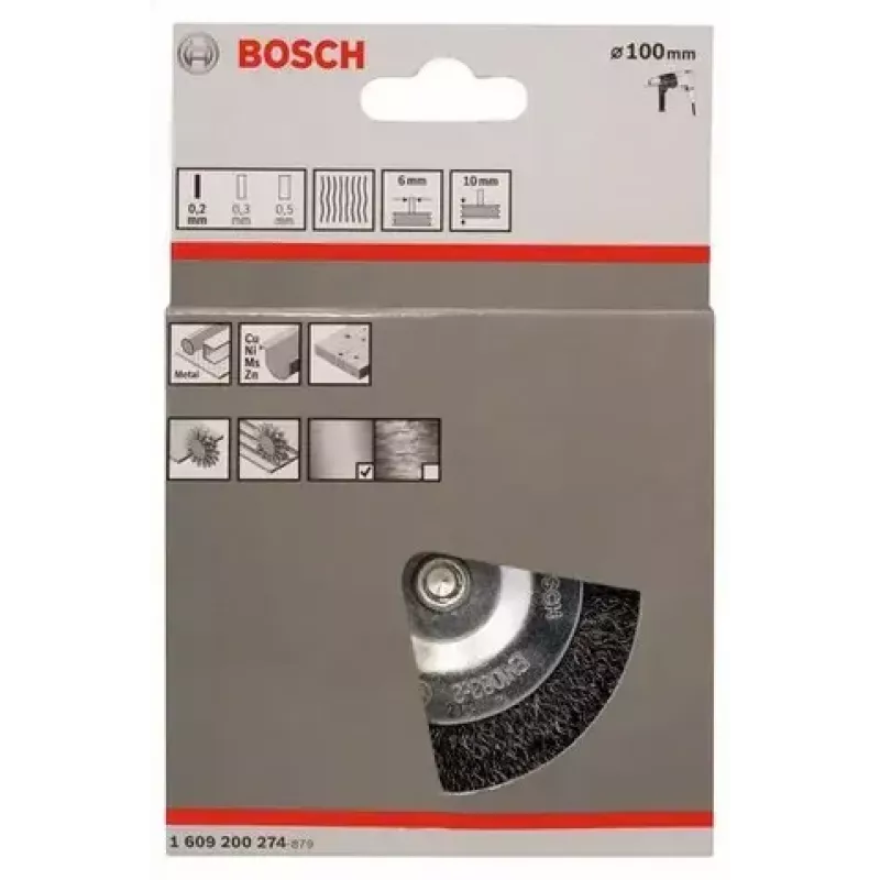 Szczotka druciana Bosch 1 609 200 274 10 cm Średnica trzpienia 6 mm
