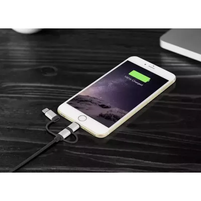 Kabel USB Renkforce RF-4600467 0.5m USB A USB C/Micro-USB B/Lightning Szary