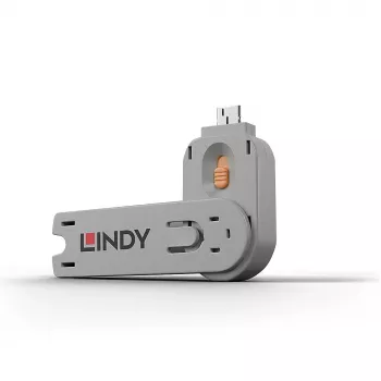 Lindy Klucz do blokady portu USB typu A, pomarańczowy, Blokada portu, USB typu A, Pomarańczowy, Akrylonitryl-butadien-styren (ABS), 1 szt., Poliworek