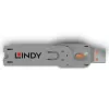 Lindy Klucz do blokady portu USB typu A, pomarańczowy, Blokada portu, USB typu A, Pomarańczowy, Akrylonitryl-butadien-styren (ABS), 1 szt., Poliworek