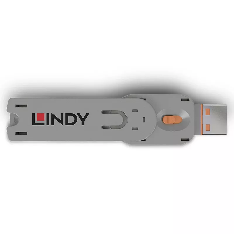 Lindy Klucz do blokady portu USB typu A, pomarańczowy, Blokada portu, USB typu A, Pomarańczowy, Akrylonitryl-butadien-styren (ABS), 1 szt., Poliworek
