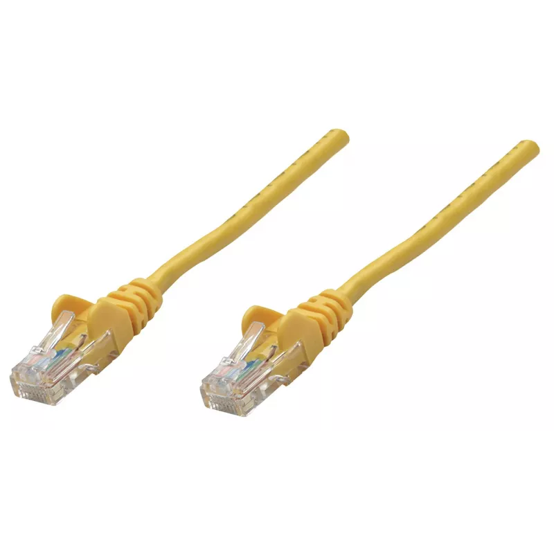 Intellinet sieciowy Patch kabel, Cat6A, 0.25m, żółty, miedź, S/FTP, LSOH / LSZH, PVC, RJ45, Gold Plated Contacts, Snagless, Booted, Lifetime Warranty
