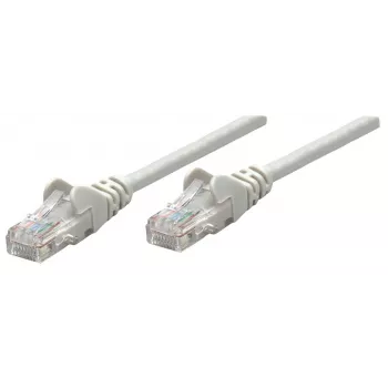 Intellinet Network kabel krosowy, Cat5e, 0,25 m, szary, CCA, U/UTP, PVC, RJ45, pozłacane styki, snagless, osłona, dożywotnia gwarancja