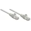 Intellinet Network kabel krosowy, Cat5e, 0,25 m, szary, CCA, U/UTP, PVC, RJ45, pozłacane styki, snagless, osłona, dożywotnia gwarancja