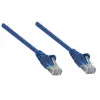 Intellinet Kabel krosowy sieciowy, Kat. 5e, 0,25 m, niebieski, CCA, U/UTP, PVC, RJ45, pozłacane styki, bezzaczepowa osłona wtyku, ze wzmocnieniem, dożywotnia gwarancja