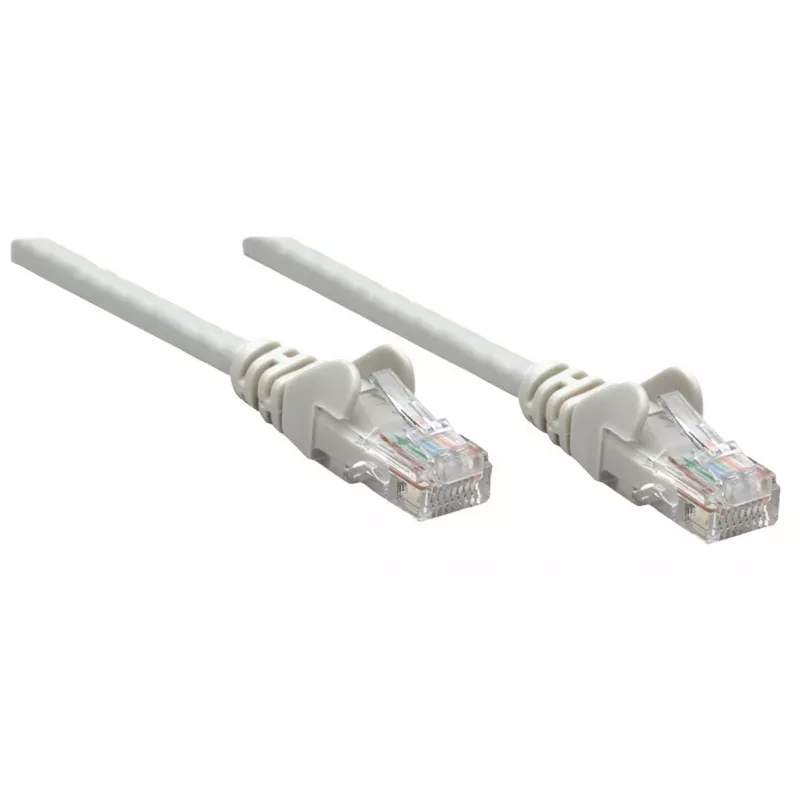 Intellinet Network kabel krosowy, Cat6, 0,25 m, szary, miedziany, U/UTP, PVC, RJ45, pozłacane styki, zabezpieczenie przed zaczepieniem, osłonka, dożywotnia gwarancja