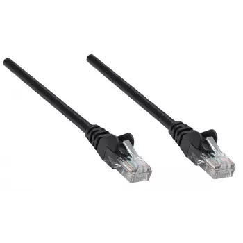 Intellinet Network kabel krosowy, Cat6, 2m, Czarny, Miedź, U/UTP, PVC, RJ45, Złocone styki, Snagless, Odciążka, Dożywotnia gwarancja