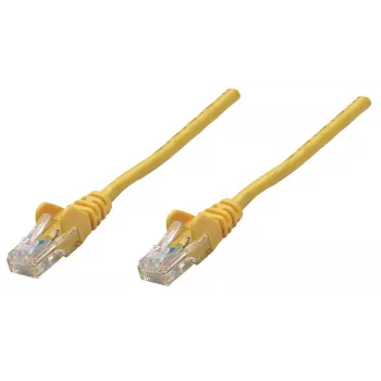 Intellinet Network kabel krosowy, Cat6, 15m, Żółty, Miedź, U/UTP, PVC, RJ45, Pozłacane styki, Snagless, Osłona, Dożywotnia gwarancja