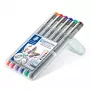 Fineliner Staedtler Pigment Liner 30803-SSB6 niebieski brązowy zielony pomarańczowy czerwony fioletowy