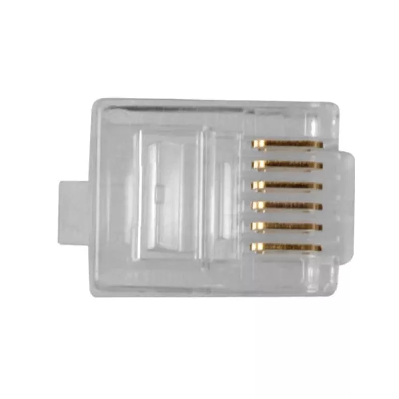 Modularne złącza Intronics RJ-12 M TD106M ACT do kabla okrągłego drutowego w opakowaniu 25 szt.