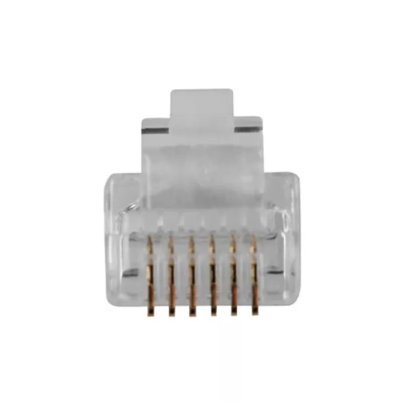 Modularne złącza Intronics RJ-12 M TD106M ACT do kabla okrągłego drutowego w opakowaniu 25 szt.