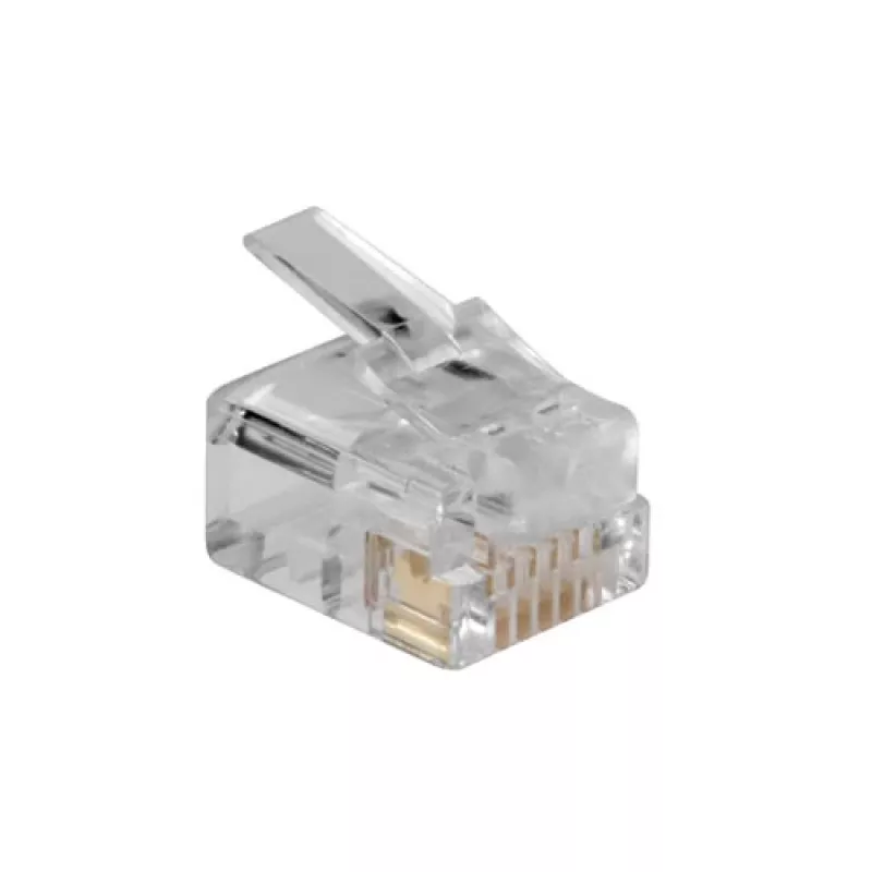 Modularne złącza Intronics RJ-12 M TD106M ACT do kabla okrągłego drutowego w opakowaniu 25 szt.