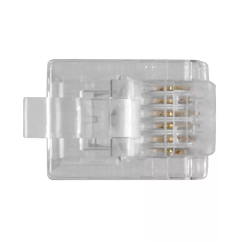 Modularne złącza Intronics RJ-12 M TD106M ACT do kabla okrągłego drutowego w opakowaniu 25 szt.