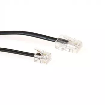 ACT Czarny płaski kabel telefoniczny 3 metry ze złączami RJ11 i RJ45
