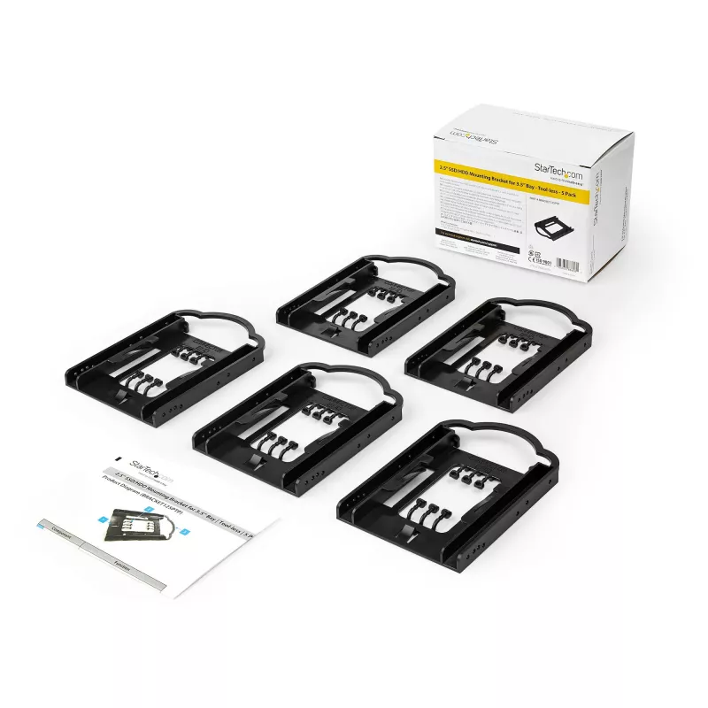 StarTech.com 5 szt. – Uchwyt montażowy SDD/HDD 2,5” do wnęki 3,5