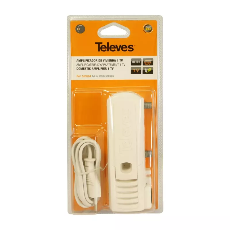Wzmacniacz sygnału telewizyjnego Televes 553504 88 - 1006 MHz Złącze F AC 220 - 230 V