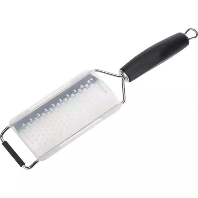 Płaska tarka Westmark Technicus-Square, ostrze ze stali nierdzewnej, czarna rączka z TPE, 65×28×325 mm
