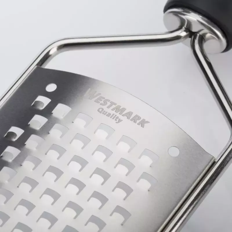Płaska tarka Westmark Technicus-Square, ostrze ze stali nierdzewnej, czarna rączka z TPE, 65×28×325 mm