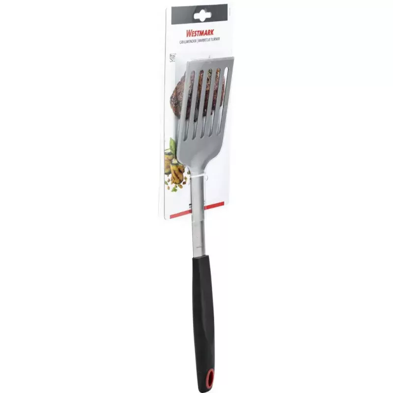 Łopatka kuchenna Westmark 15092280 — główka z tworzywa/TPE, rączka ze stali nierdzewnej, 430×88×25 mm, czarno-czerwona