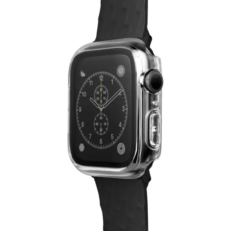 Etui LAUT Shield do smartwatcha — przezroczyste szkło i poliwęglan, kompatybilne z Apple Watch 40–41 mm