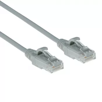 ACT szary 10 m LSZH U/UTP CAT6 wąski kabel krosowy do centrów danych z bezpieczną wtyczką ze złączami RJ45
