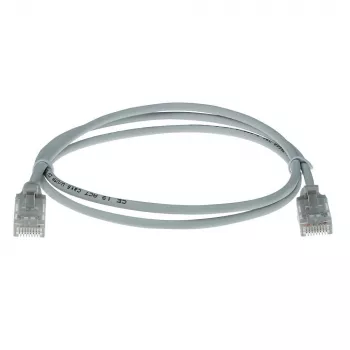 ACT szary 10 m LSZH U/UTP CAT6 wąski kabel krosowy do centrów danych z bezpieczną wtyczką ze złączami RJ45