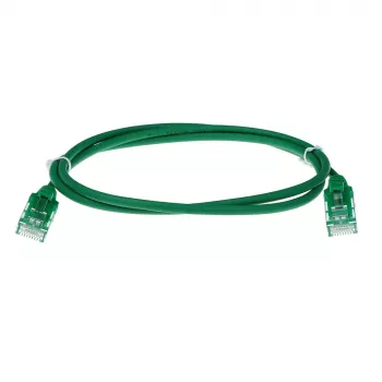 ACT zielony 7 metrów LSZH U/UTP CAT6 slimline patch kabel do centrów danych z wtykami RJ45 bez zaczepów