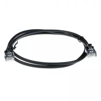 ACT czarny, 7 m, LSZH U/UTP CAT6, cienki patchcord do centrów danych, z zabezpieczonymi zaczepami, złącza RJ45
