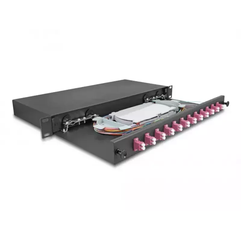 DeLOCK obudowa splice'owa światłowodowa 67005 Czarna Metal 482x220x44mm